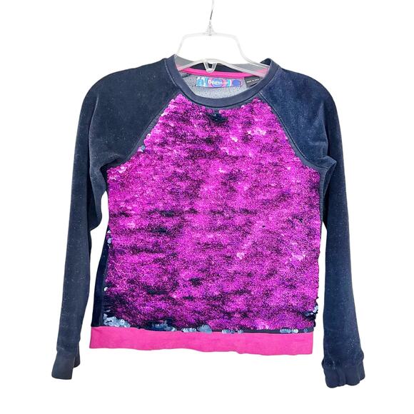 Desigual kids EPICURO sweatshirt reversible sequins sparkly velour size 9-10 - Picture 2 of 10